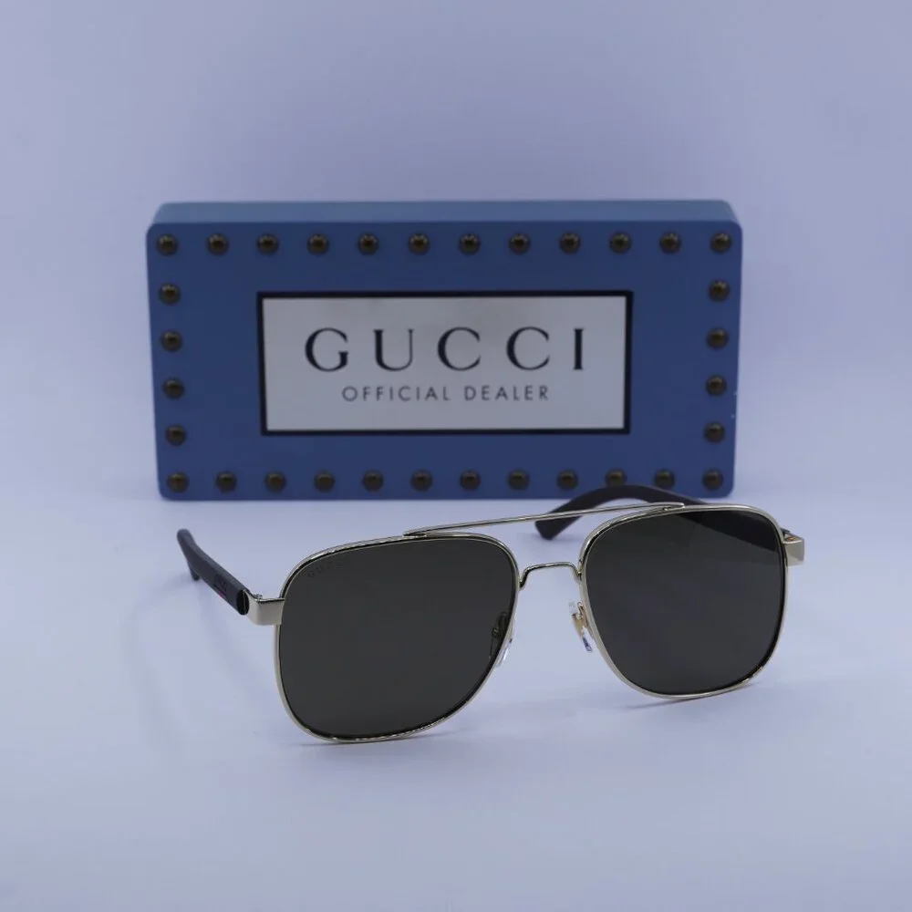 Gucci GG0422S 003 Square Sunglasses - Gold\Brown